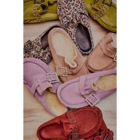 Free People Pink Mules with Rhinestone Buckle - Picture 9 of 10